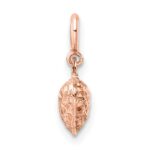14K Rose Gold 3-D Puffed Diamond-cut Heart with Spring Ring Clasp Charm - Image 3