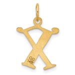 14K Diamond-cut Letter X Initial Charm - Image 3