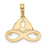 14K and White Rhodium Diamond-cut Infinity Love Birds Pendant - Image 3