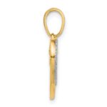 14K and White Rhodium Diamond-cut Heart Pendant - Image 2