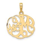 14k and White Rhodium Diamond-cut MOM in Fancy Pendant - Image 3