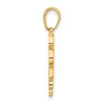 14k and White Rhodium Diamond-cut Heart IT'S A GIRL Pendant - Image 2