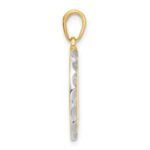 14k and White Rhodium Diamond-cut It's A Girl! Disc Pendant - Image 2