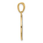 14K and White Rhodium Diamond-cut Sun and Moon Pendant - Image 2