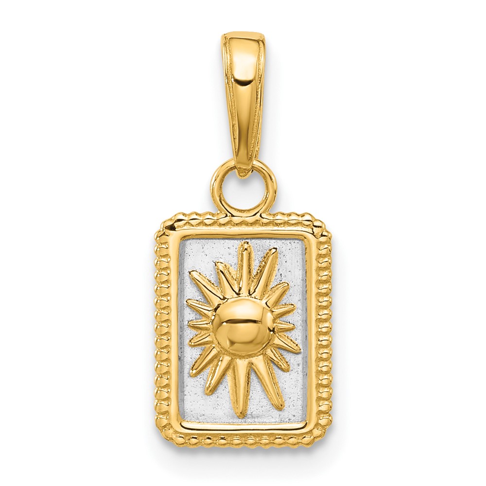 C4887.jpg 14K and White Rhodium Sun in Frame Pendant - Image 1