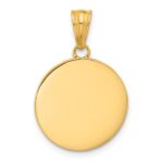 14K and White Rhodium Diamond-cut Blue Enameled Sun and Moon Pendant - Image 3