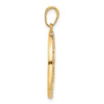 14K and White Rhodium Diamond-cut Om Symbol in Circle Pendant - Image 2