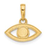 14K and White Rhodium Diamond-cut Evil Eye Pendant - Image 3