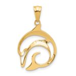 14K Polished Cut Out Dolphin Pendant - Image 3