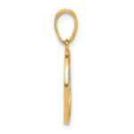 14K with White Rhodium Ocean and Palm Tree Round Pendant - Image 2