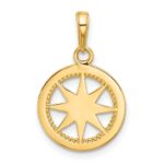 14k and White Rhodium Diamond-cut Compass Pendant - Image 3