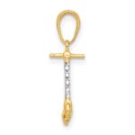 14K and White Rhodium Diamond-cut 3-D Scooter Pendant - Image 2