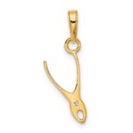14k and White Rhodium Diamond-cut 3-D Pliers Pendant - Image 3