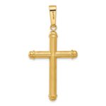 14K Polished and Textured Cross Pendant - Image 3