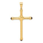 14K Polished with Black Onyx Cross Pendant