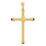14K Polished with Black Onyx Cross Pendant - Image 3