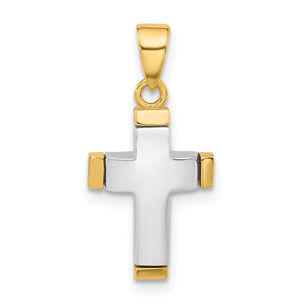 C4940.jpg 14K Two-tone Polished Cross Pendant - Image 1