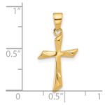 14K Polished Angled Cross Pendant - Image 4
