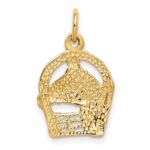 14k Satin Diamond-cut Horse Head in Horseshoe Charm - Image 4