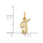 14KY Script Letter T Initial Charm - Image 4