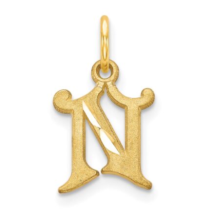 14k Letter N Initial Charm
