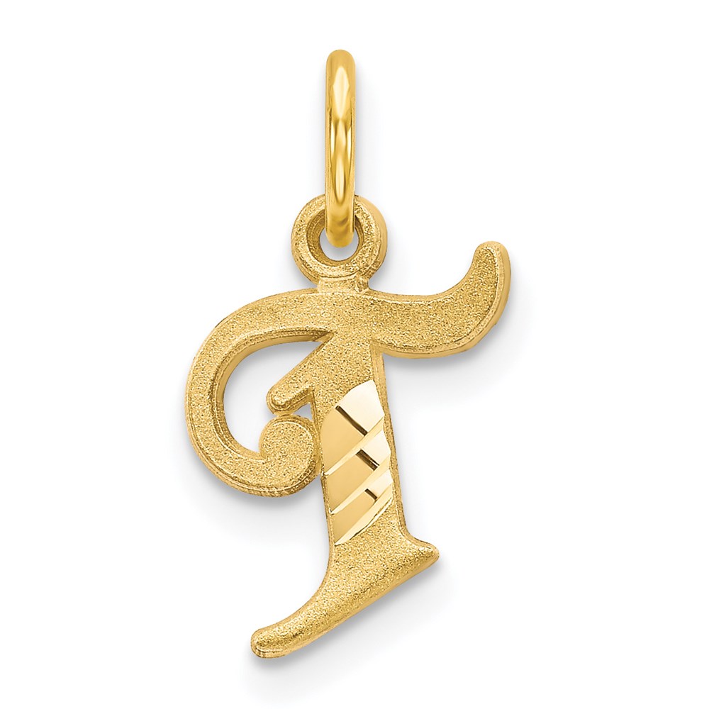 C565T.jpg 14k Letter T Initial Charm - Image 1