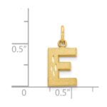 14KY Satin Diamond-cut Letter E Initial Charm - Image 4