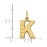 14KY Satin Diamond-cut Letter K Initial Charm - Image 4