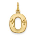 14KY Satin Diamond-cut Letter O Initial Charm