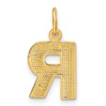 14KY Satin Diamond-cut Letter R Initial Charm - Image 3