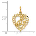 14k Heart Letter A Charm - Image 3