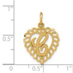 14k Heart Letter C Charm - Image 3