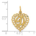14k Heart Letter D Charm - Image 3