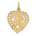 14k Heart Letter H Charm - Image 4