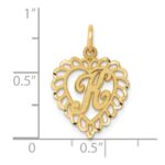 14k Heart Letter K Charm - Image 4