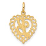 14k Heart Letter L Charm - Image 3