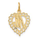 14k Heart Letter M Charm - Image 3