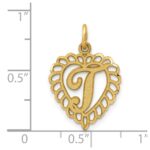 14k Heart Letter T Charm - Image 4