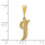14KY Polished Script Filigree Letter I Initial Pendant - Image 4