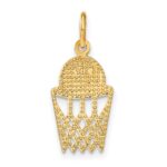 14k Basketball in Net Charm - Image 3