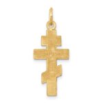 14k Satin and Textured Diamond-cut Eastern Orthodox Cross Charm - Image 4