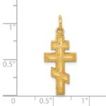 14k Satin and Textured Diamond-cut Eastern Orthodox Cross Charm - Image 3