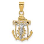 14k Two-tone Mariners Cross Pendant