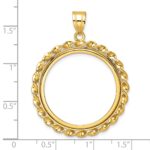 Wideband Distinguished Coin Jewelry 14k Polished Wide Twisted Wire 27.0mm Prong Coin Bezel Pendant - Image 4