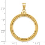 Wideband Distinguished Coin Jewelry 14k Polished and Beaded 27.0mm x 2.35mm Screw Top Coin Bezel Pendant - Image 4