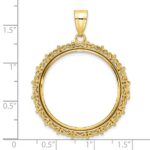 Wideband Distinguished Coin Jewelry 14k Polished Fancy 27.0mm Prong Coin Bezel Pendant - Image 4