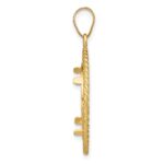 Wideband Distinguished Coin Jewelry 14k Polished and Diamond-cut Heart and Rope 16.5mm Prong Coin Bezel Pendant - Image 2