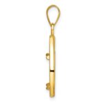 Wideband Distinguished Coin Jewelry 14k Polished Lightweight Teardrop 14.0mm Prong Coin Bezel Pendant - Image 2