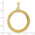 Wideband Distinguished Coin Jewelry 14k Polished Casted Rope 32.7mm x 3.00mm Screw Top Coin Bezel Pendant - Image 4