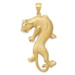 14k Satin and Polished Panther Pendant
